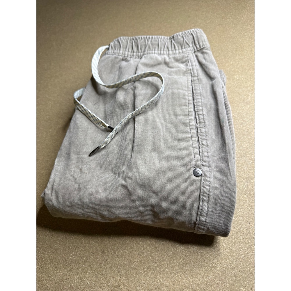 Vuori Optimist Pant Mens Medium Grey Corduroy Elastic Waist Drawstring V440